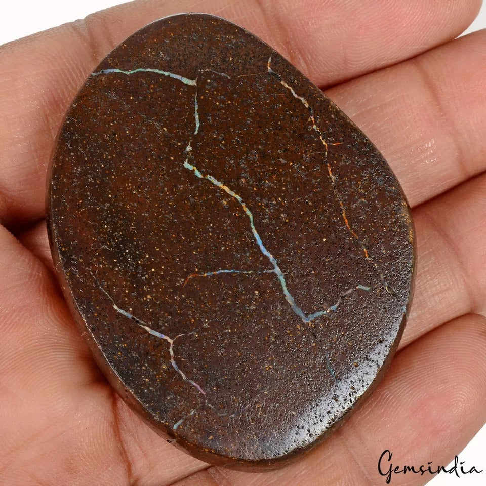 155+Ct Natural Untreated Australian Boulder Opal Fancy Cab Loose Gem For Pendant
