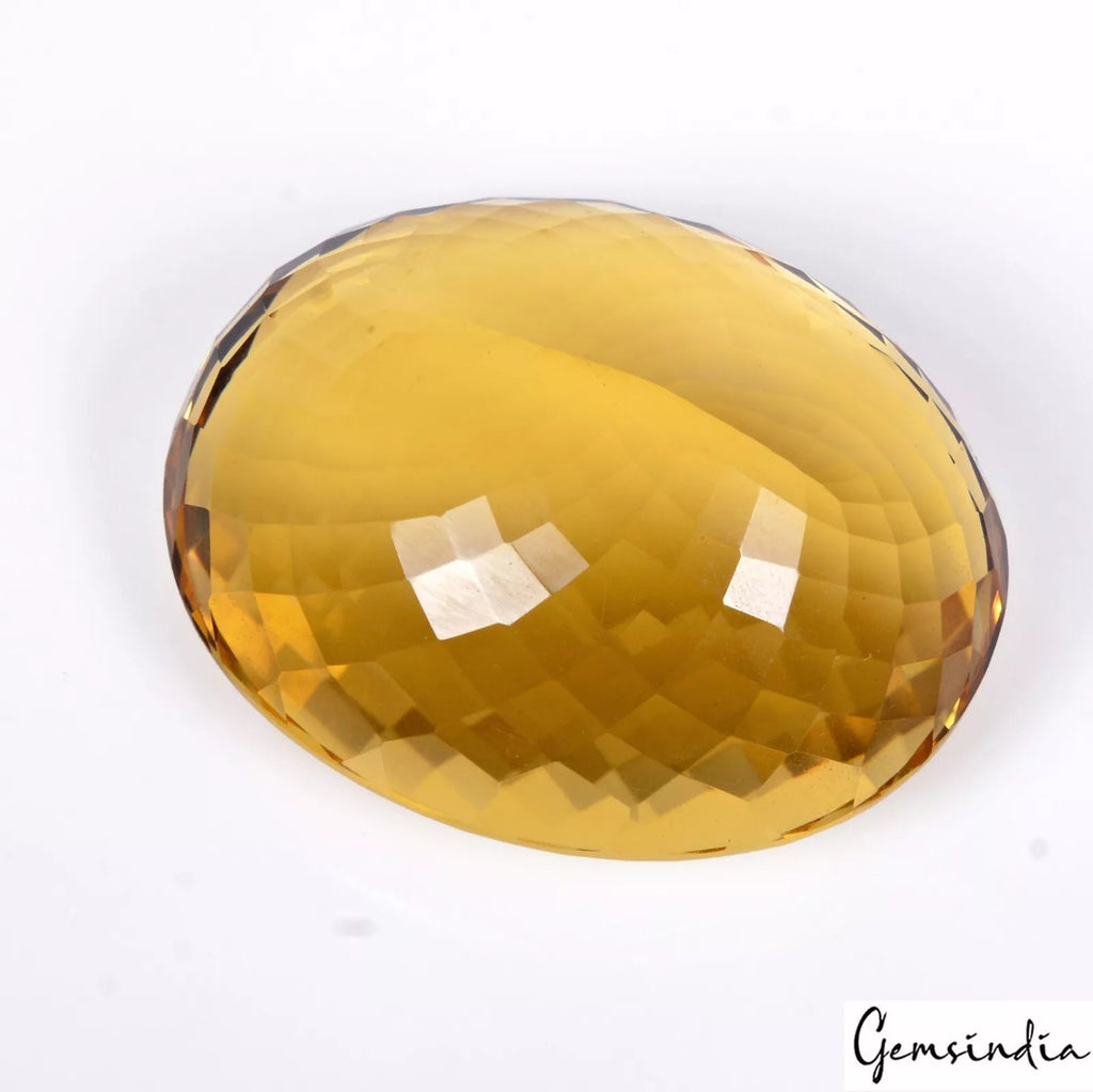 81.60 Ct Natural Yellow Untreated Citrine Oval Faceted Loose Gems For Jewelry