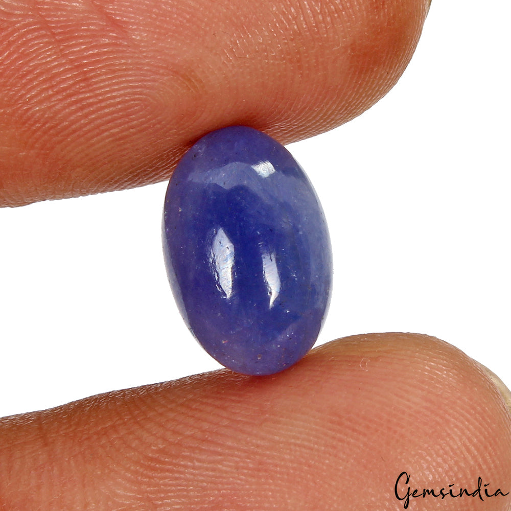 Violet Blue Tanzanite Cabochon, 6.90 Cts, Unheated Gemstone for Ring~ Certified