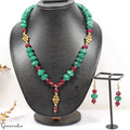 666.80Ct Natural Ruby & Emerald Handmade Designer Women Necklace 20" w/ Earring