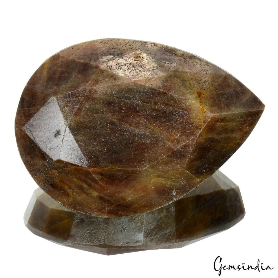 1170Ct Natural Untreated Brown Sapphire Pear Faceted Earth Mined Museum Size Gem