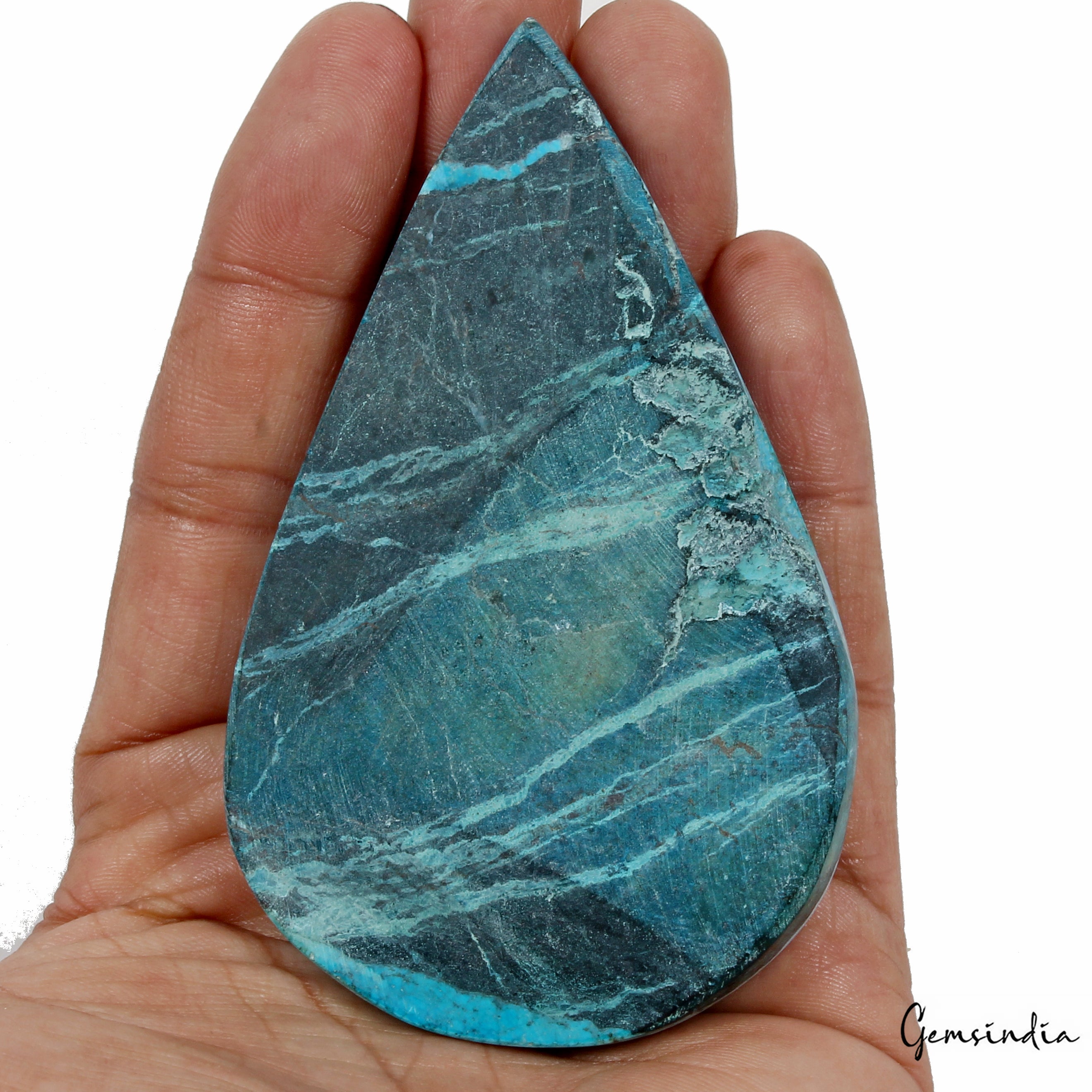 Turquoise Cabochon, Blue — 94x58x9mm, 370 Ct