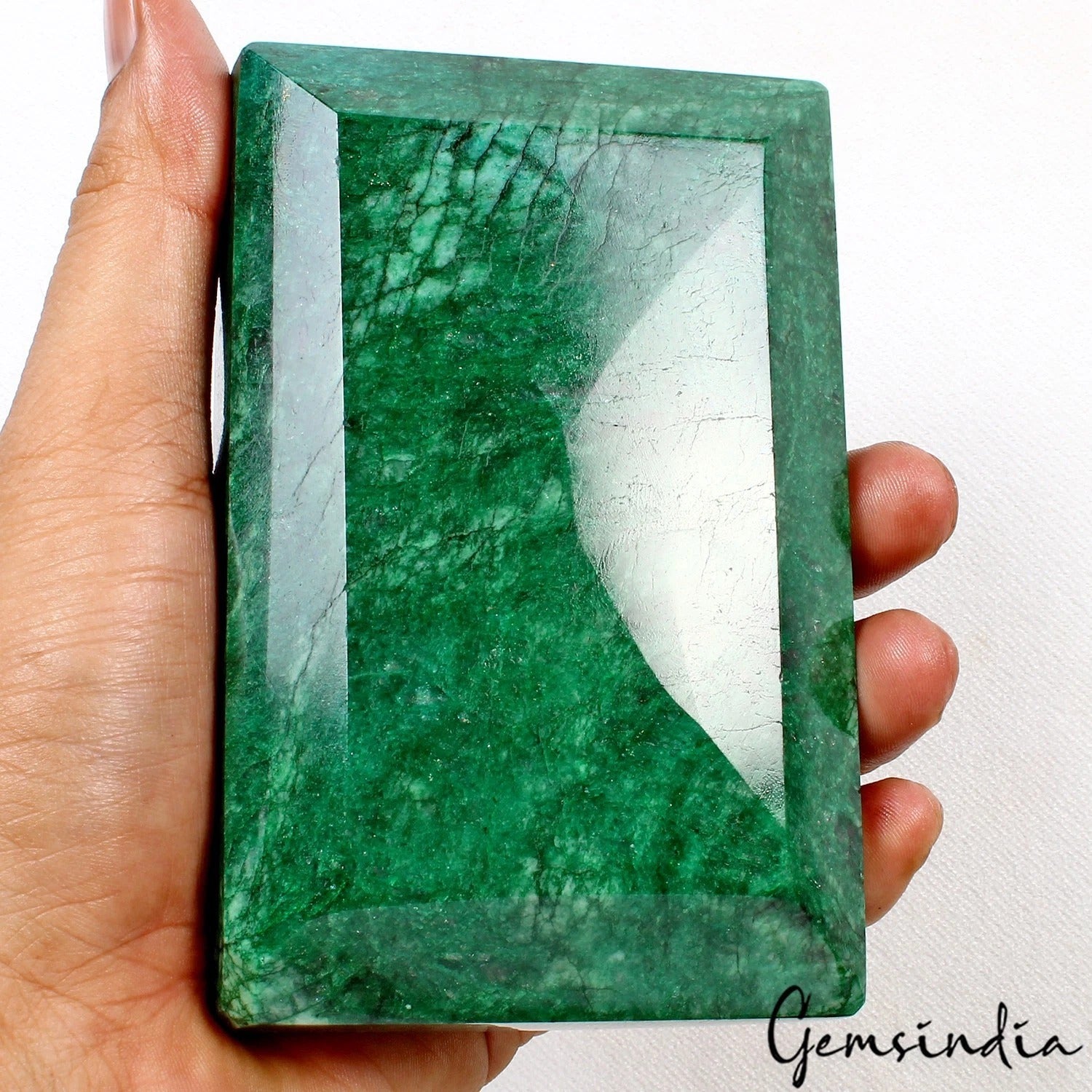 Emerald Loose Gemstone, Color Enhanced, Green — 121 x 79 x 33mm, 3630 Ct, Zambia