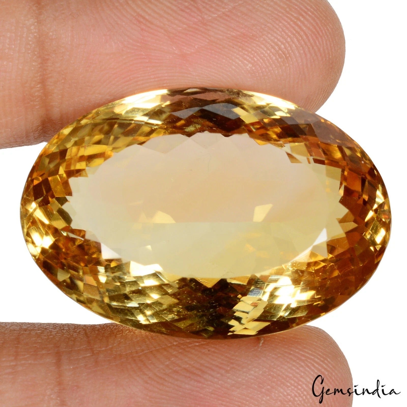 Certified 71.20 Cts Natural Untreated Brazilian Yellow Citrine Oval Precious Gem