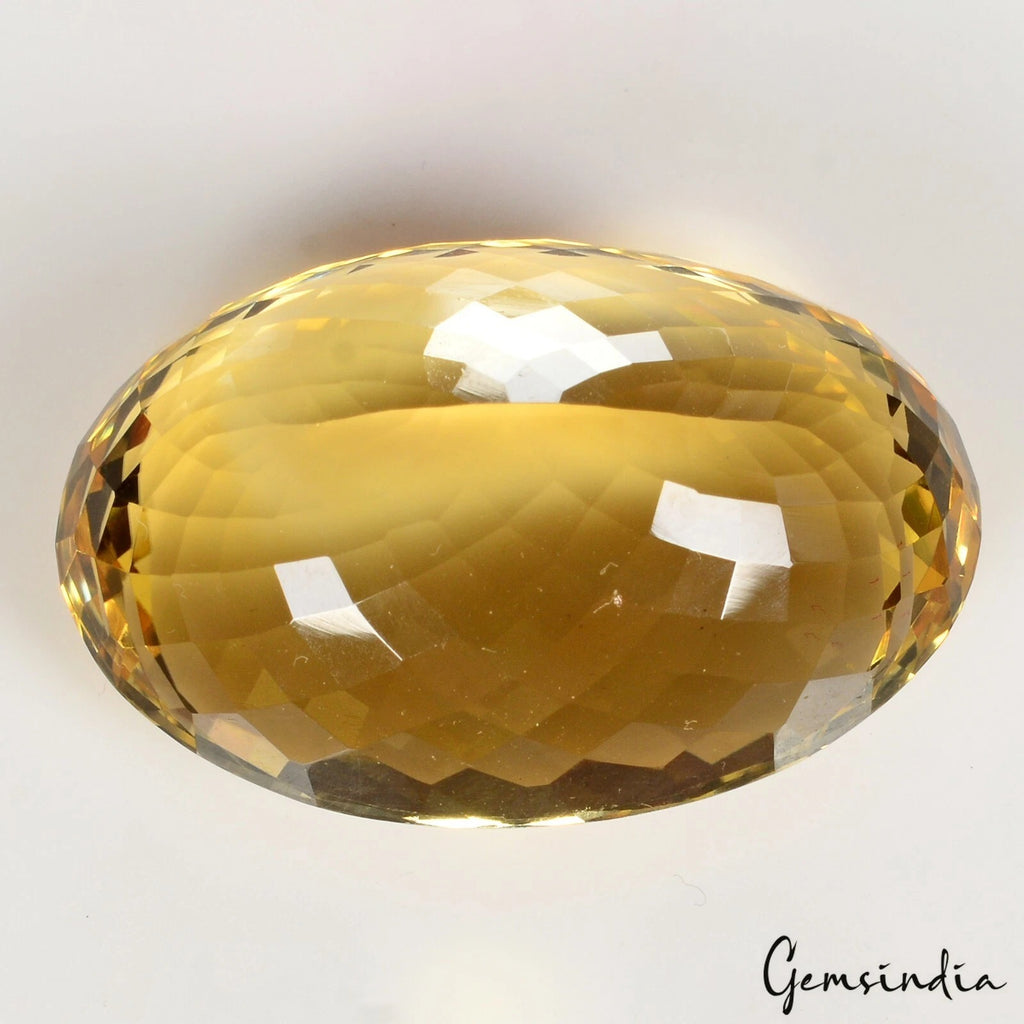 Citrine Loose Gemstone, Untreated, Yellow — 32x22x15 mm, 71.20 Ct, Brazil