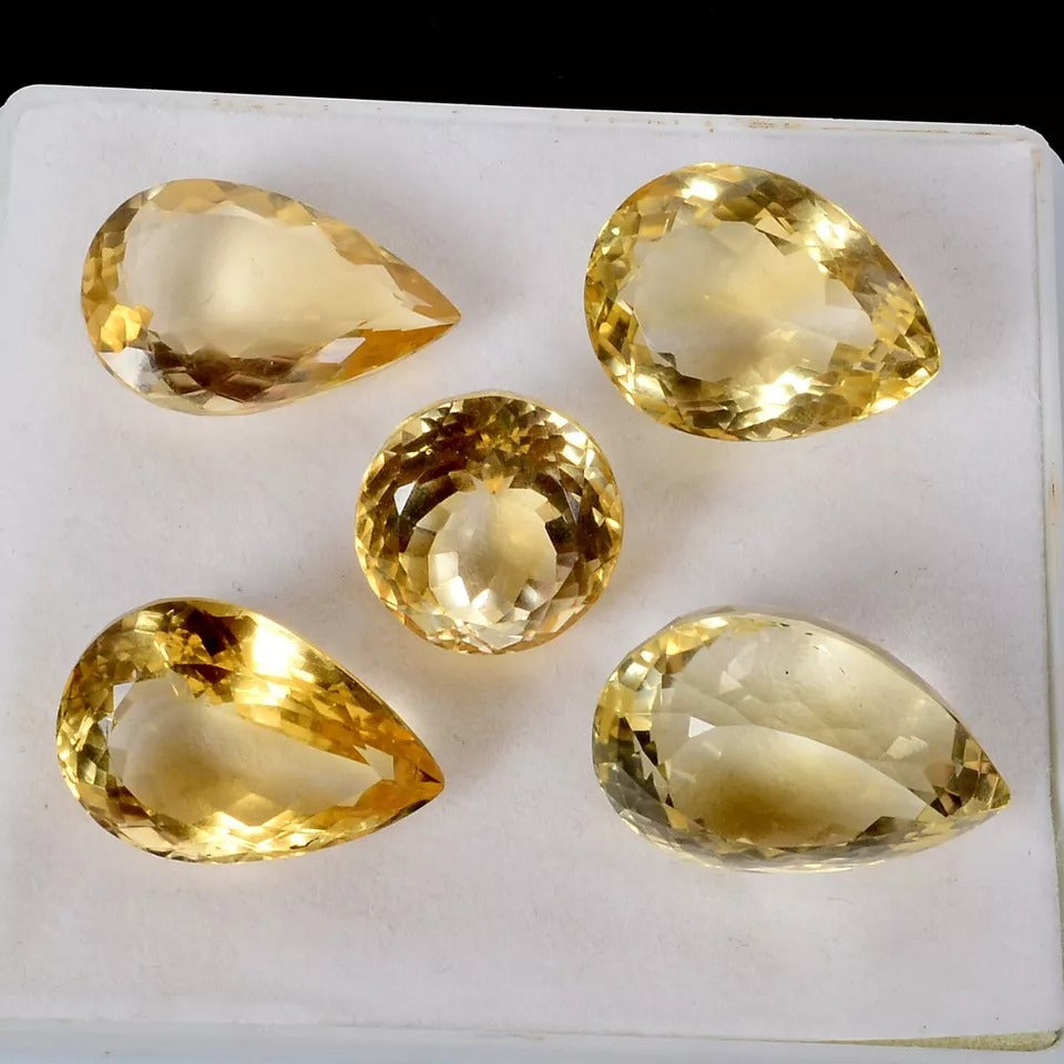 Citrine Loose Gemstone, Untreated, Yellow — 14mm to 21mm, 79.00 Ct, Brazil