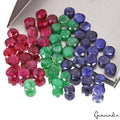 145 Ct/50 Pcs Natural Red Bixbite Blue Beryl Green Emerald Round Gem For Jewelry