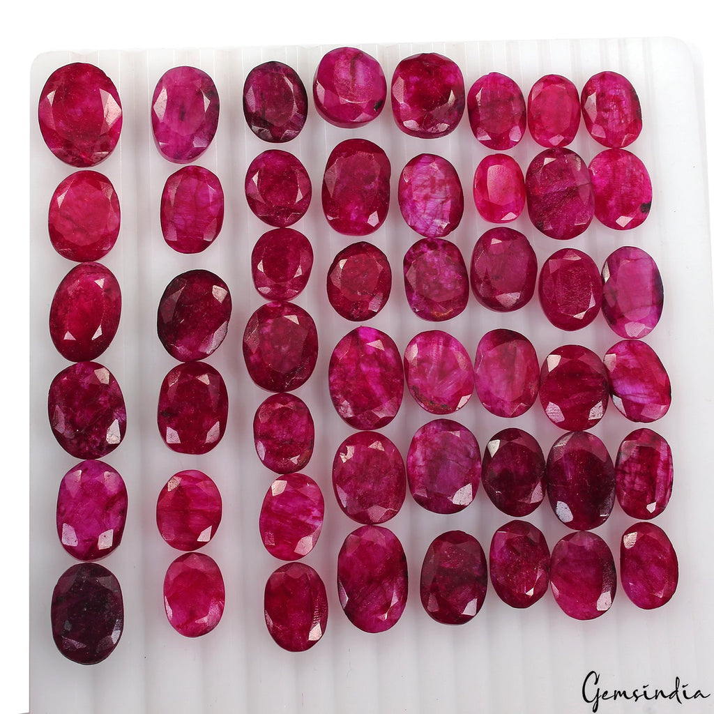 500 Ct Natural Red Pink Beryl Oval Cut Faceted Loose Wholesale Gemstone Lot 50Pc