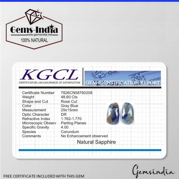 Natural Unheated Blue Sapphire Pairs 29mmx15mm Checker Cut Loose Certified Gems