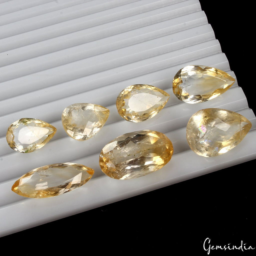 17-29mm Natural Yellow Citrine Mix Cut Loose Gem Lot For Jewelry Making 122.50Ct