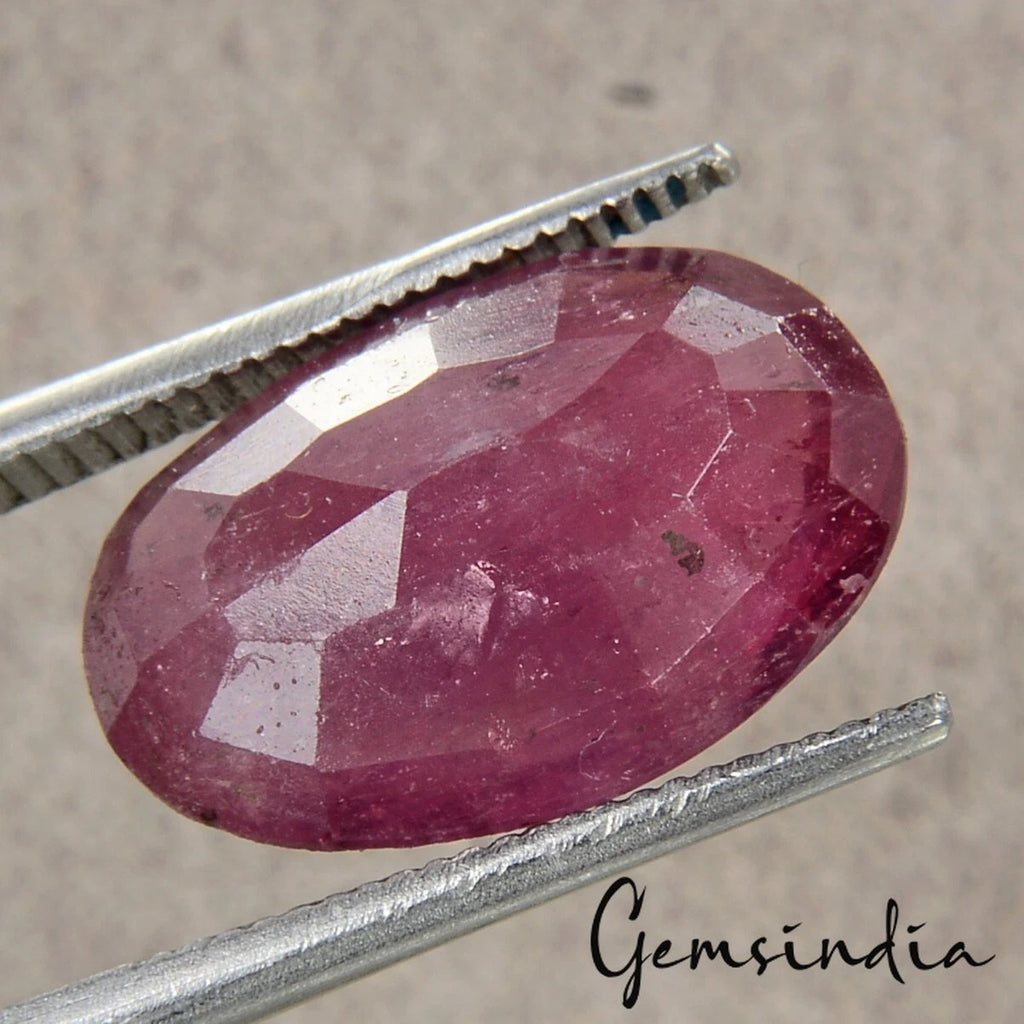 Ruby Loose Gemstone, Heated, Red — 14x9x5 mm, 7.40 Ct, Mozambique