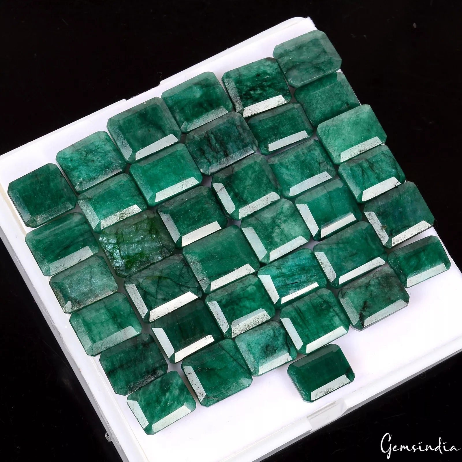 Certified Loose Gemstones Lot 320 Cts. Natural Zambian Green Emerald Cut Faceted