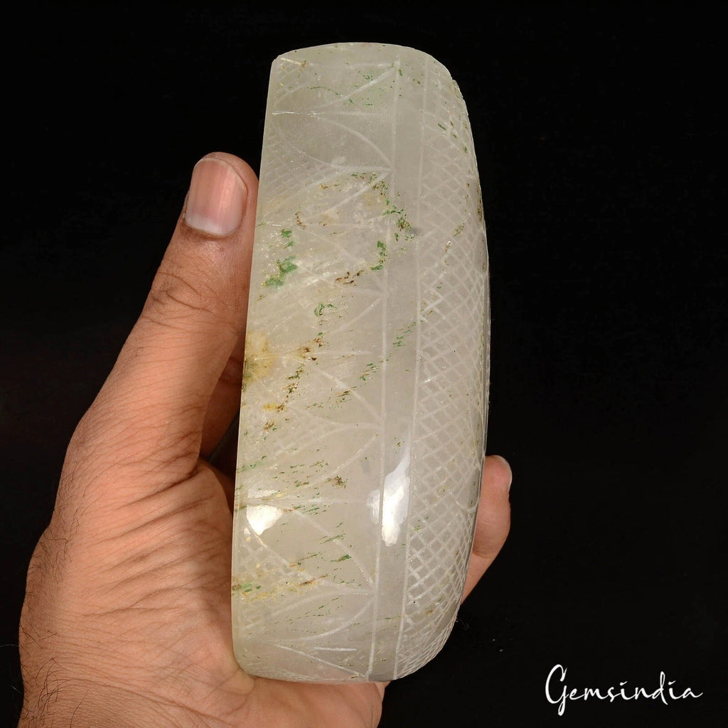 5200 Ct Natural White Quartz Pear Huge Carved Loose Untreated Huge Size Gemstone