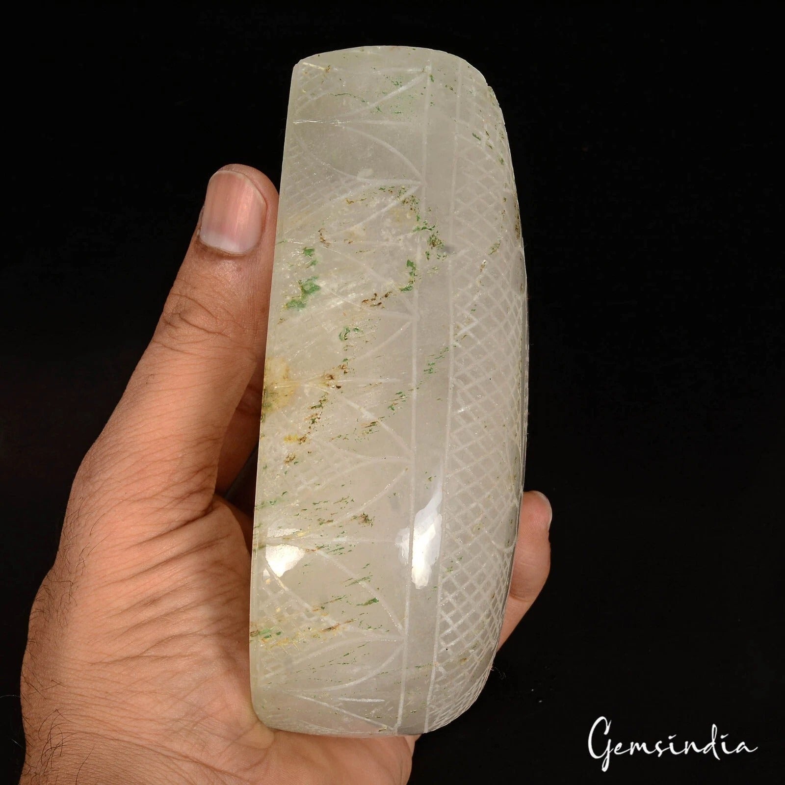 5200 Ct Natural White Quartz Pear Huge Carved Loose Untreated Huge Size Gemstone