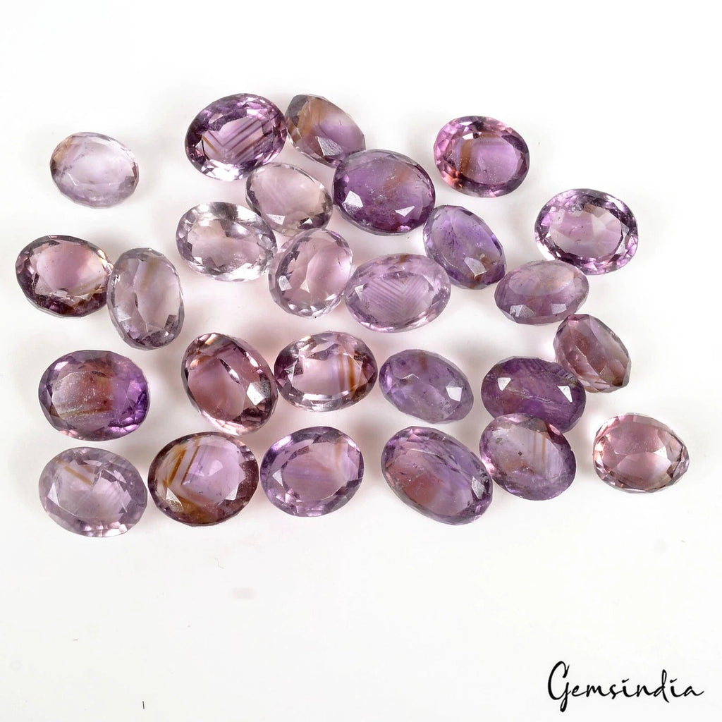 200 Ct/26 Pcs Natural Untreated Brazilian Purple Amethyst Oval Cut Loose Gem Lot