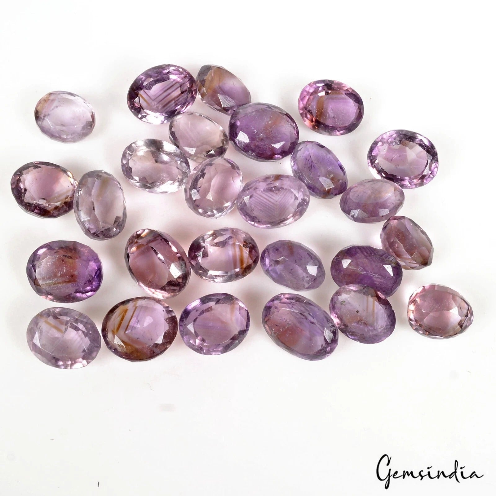 200 Ct/26 Pcs Natural Untreated Brazilian Purple Amethyst Oval Cut Loose Gem Lot