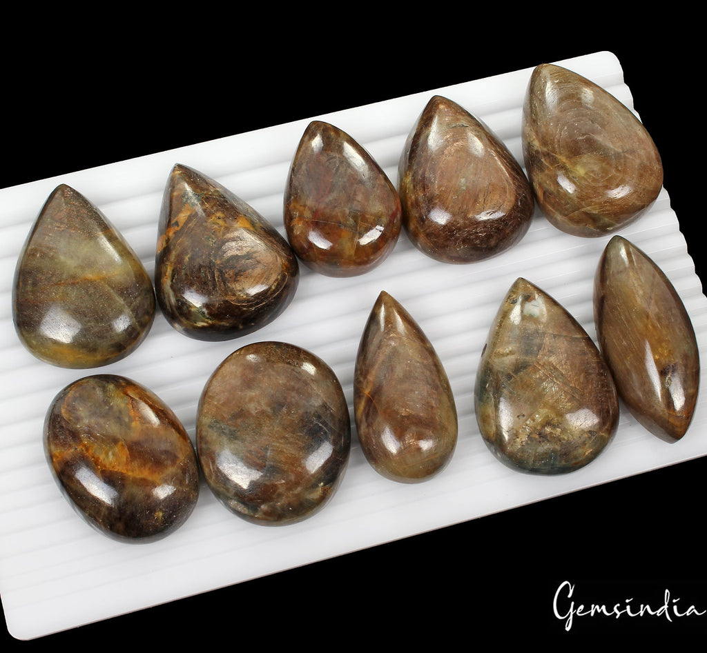 3600 Cts/10 Pcs  Natural Untreated Brown Sapphire Mixed Cab Loose Wholesale Gems