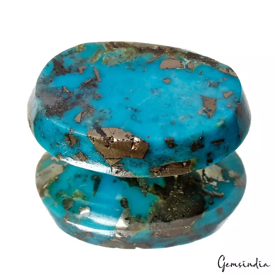 Turquoise Cabochon, Oval cabochon, Untreated — 27x18x8 mm, 33.80 Ct