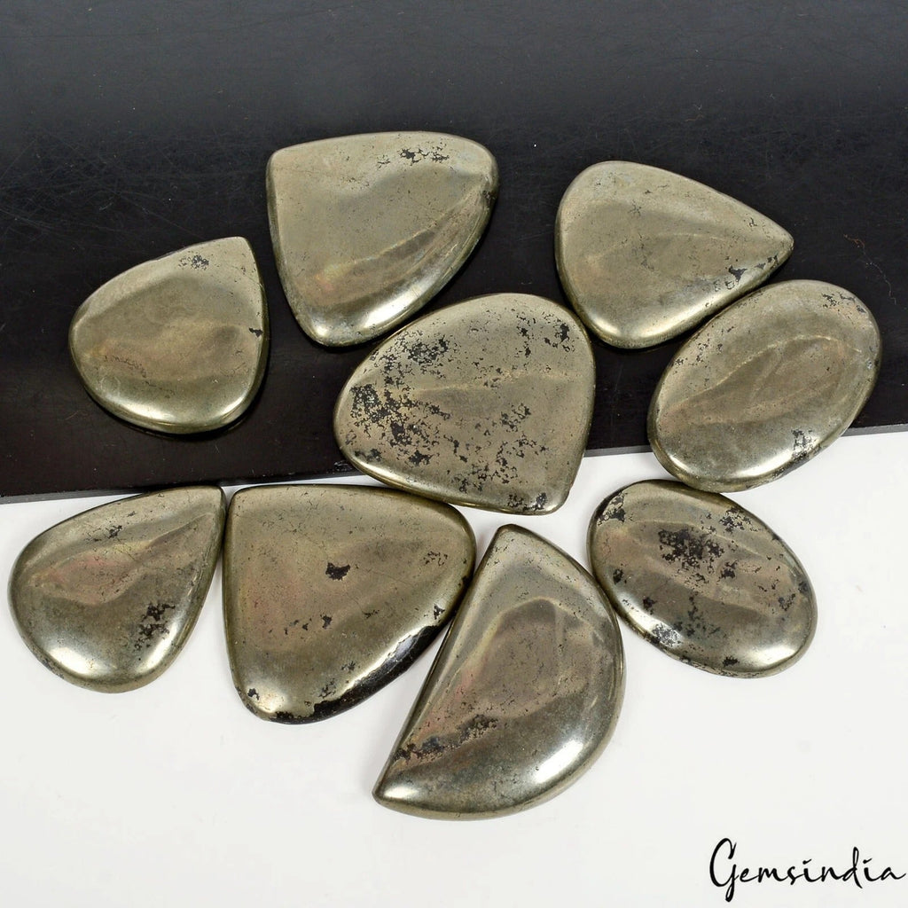 960 Ct Natural Gold Apache Pyrite Mix Cab Loose Wholesale Gemstone Lot~ 9 Pcs