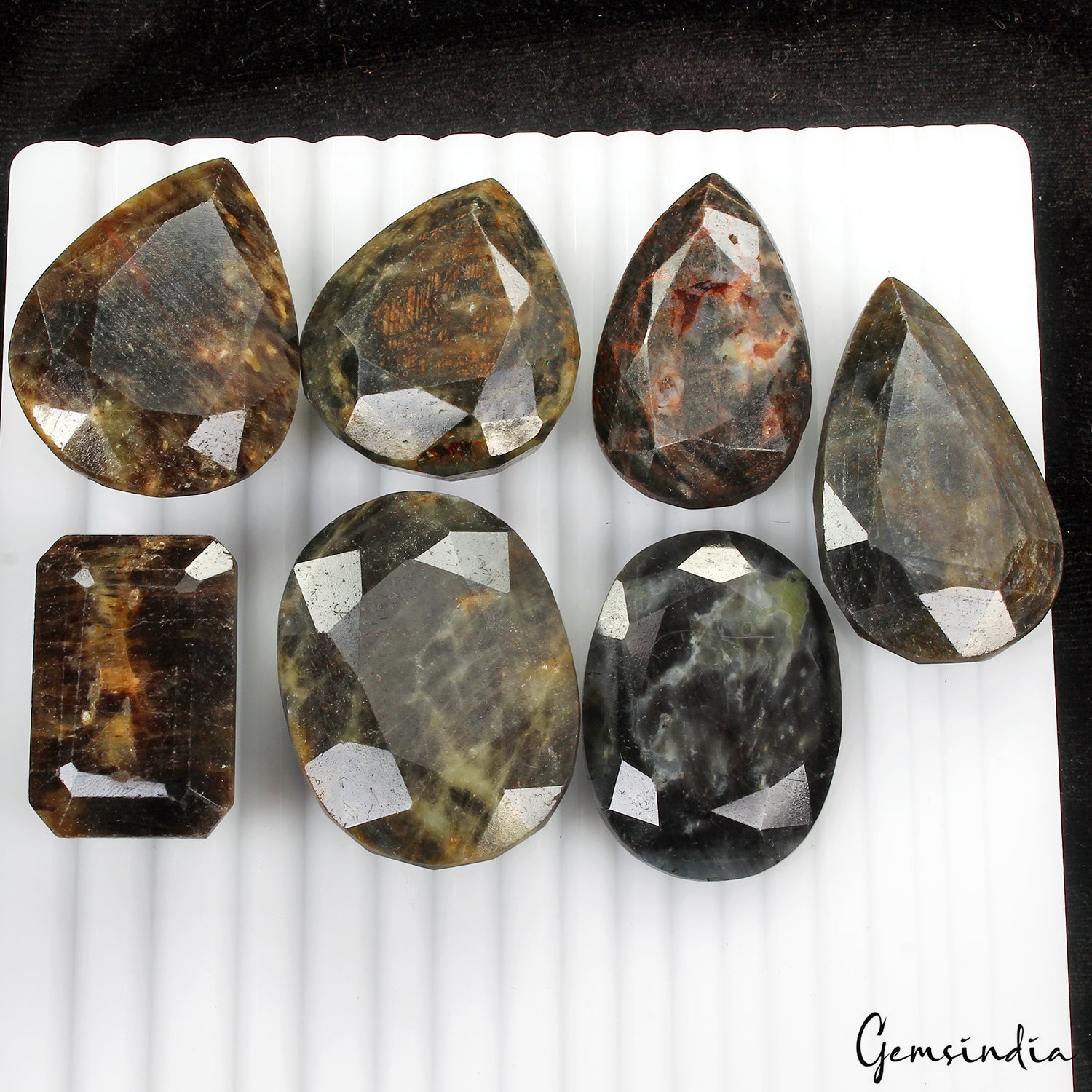 Natural Best Black Sapphire Untreated Mix Faceted Loose Gemstones 1400Ct 35-49mm