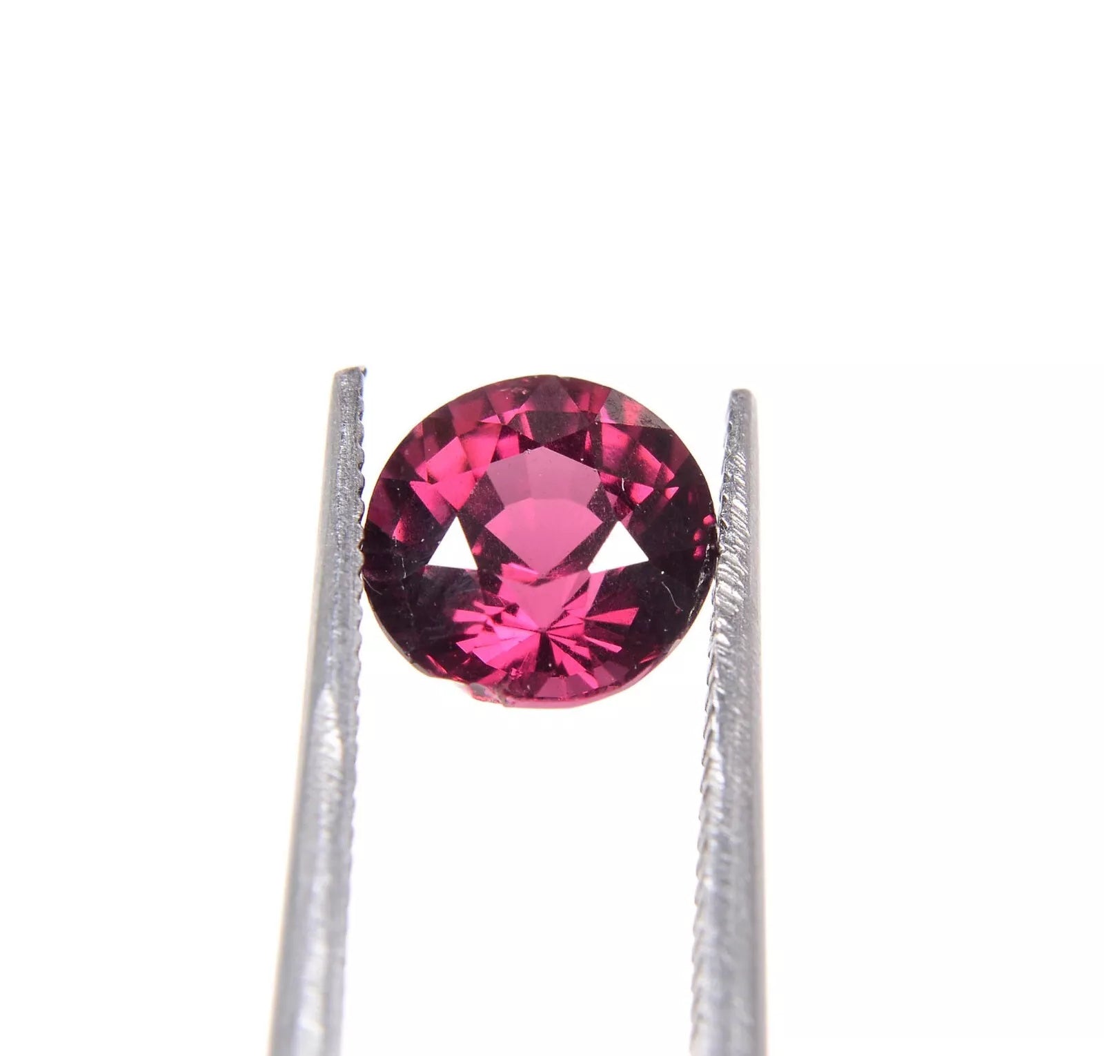2.20 Cts Rose Red Natural Rhodolite Garnet 7mm Round Cut Top Certified Gemstone