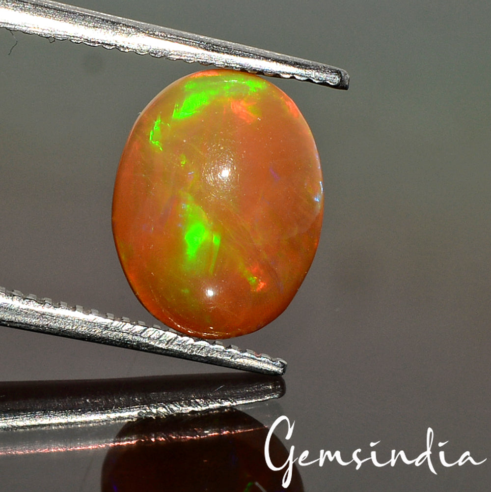 Natural Ethiopian Multi Fire Brown Opal Cabochon 1.30Ct Loose Gemstone Ring Size