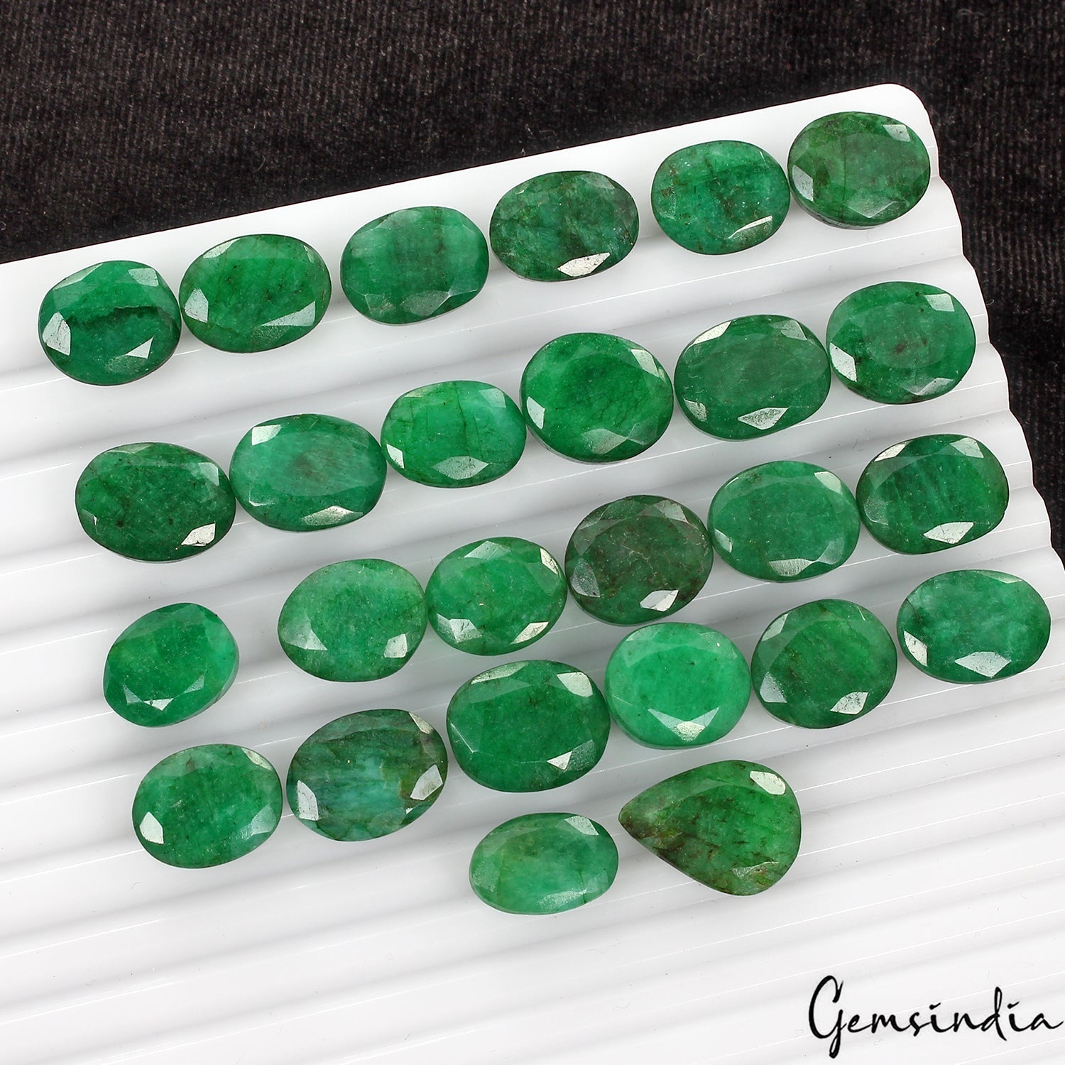 Certified Natural Green Emerald 270 Cts AAA+ Oval Cut Loose Gemstones lot~26 Pcs
