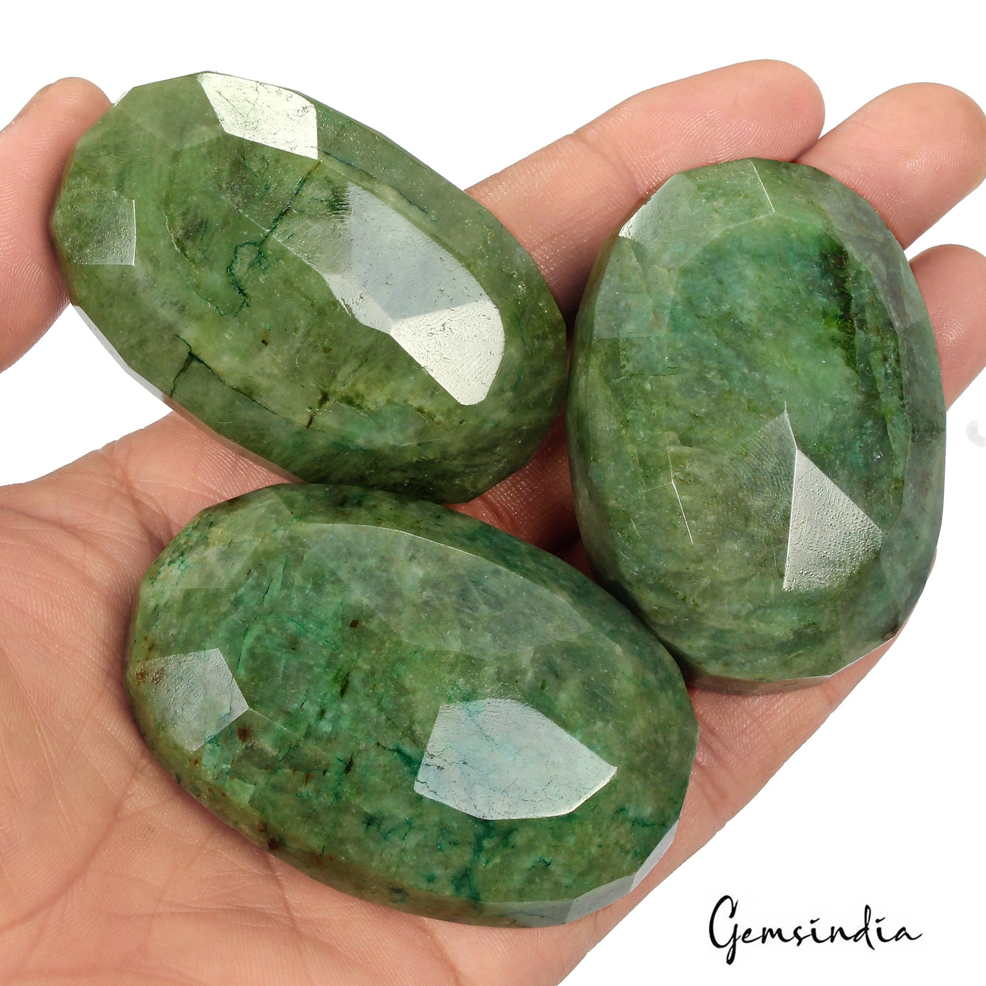 1430 Ct Natural Green Brazilian Emerald Oval Faceted Earth Mined Loose Gemstone