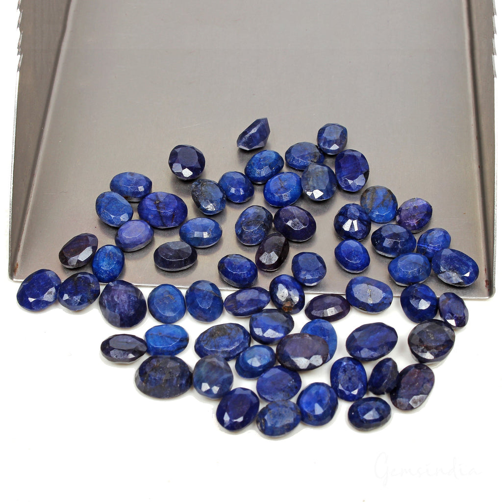 136.40Ct Natural Royal Blue Sapphire Oval Faceted Loose Gems Wholesale Lot 61 Pc
