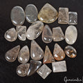 500 Cts/21 Pcs Natural Untreated Gold & Copper Wire Rutile Quartz Mixed Cab Gems