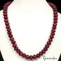 GENUINE 830 CTS EARTH MINED SINGLE STRAND RED RUBY ROUND SHAPE NECKLACE