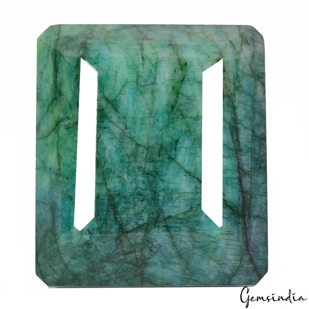Certified 1900Ct Natural Brazilian Blue Green Emerald Octagon Cut Huge Loose Ge