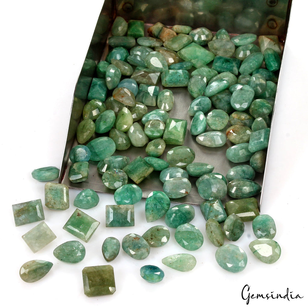 320 Ct/110 Pc Natural Green Colombian Emerald Loose Gemstones Lot MIx Cut 7-11mm