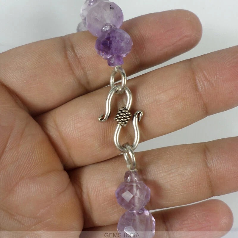700 Cts Natural Purple Amethyst White Pearl Beaded Designer Handmade Jewelry Set