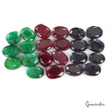 490 CT NATURAL EMERALD RUBY SAPPHIRE LOT OVAL SHAPE FACETED GEMSTONE FOR JEWELRY