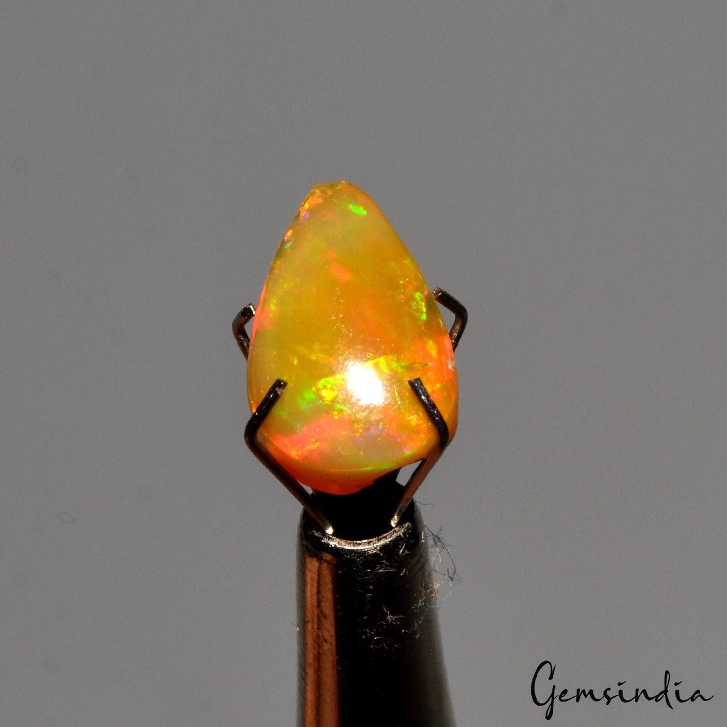 2.20 Ct Natural Yellow Untreated Ethiopian Opal Pear Cab Loose Ring Size Gems