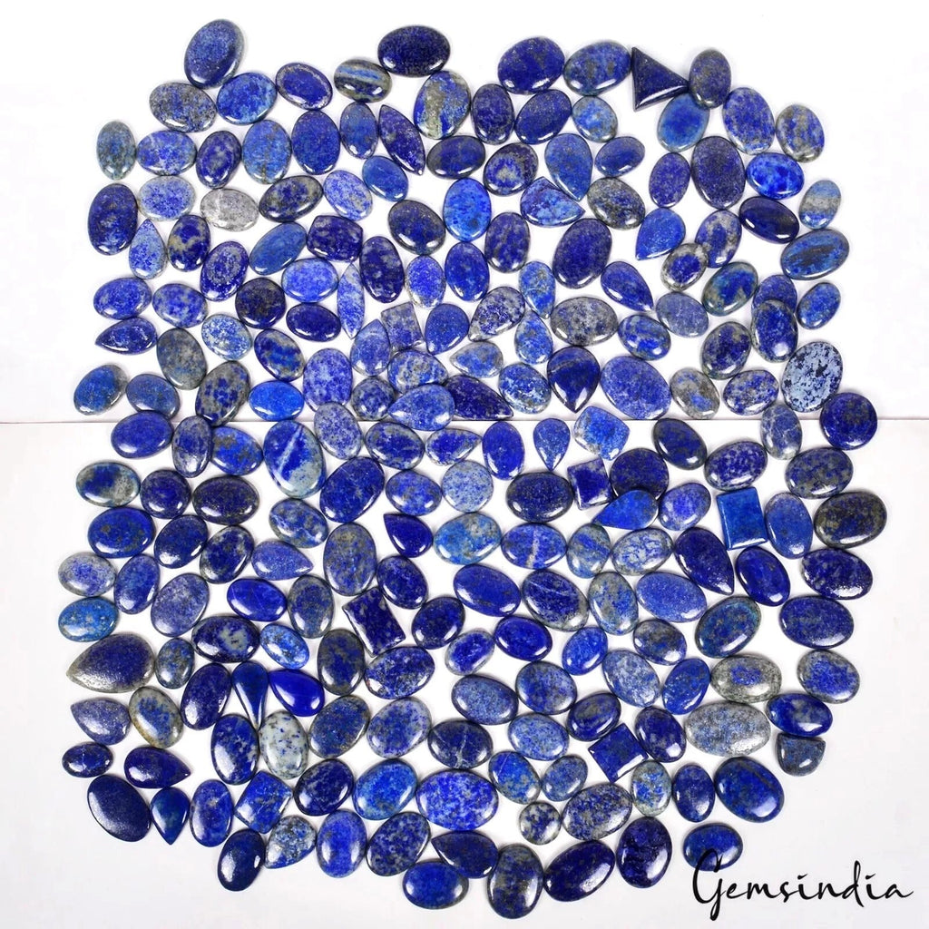 1.5Kg/215 Pcs Natural Blue Gold Pyrite Lapis Lazuli Mix Cab Loose Wholesale Gems
