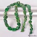660 Cts/40 Pcs Natural Green Emerald Tumble Cab Drill Loose Beads Strand~24"Long