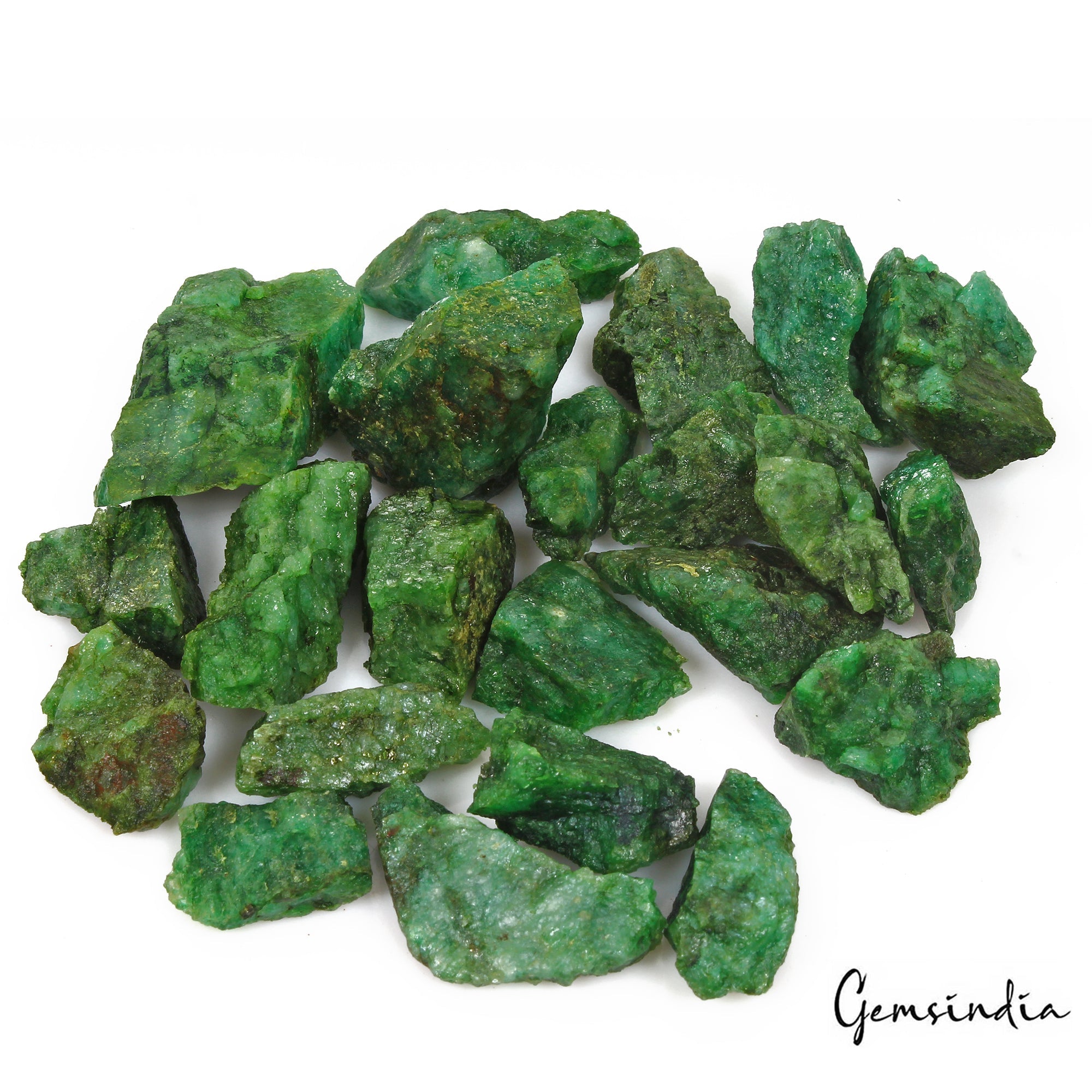 1260 Ct/22 Pcs Natural Brazilian Green Emerald Raw Rough Freeform Loose Gems Lot