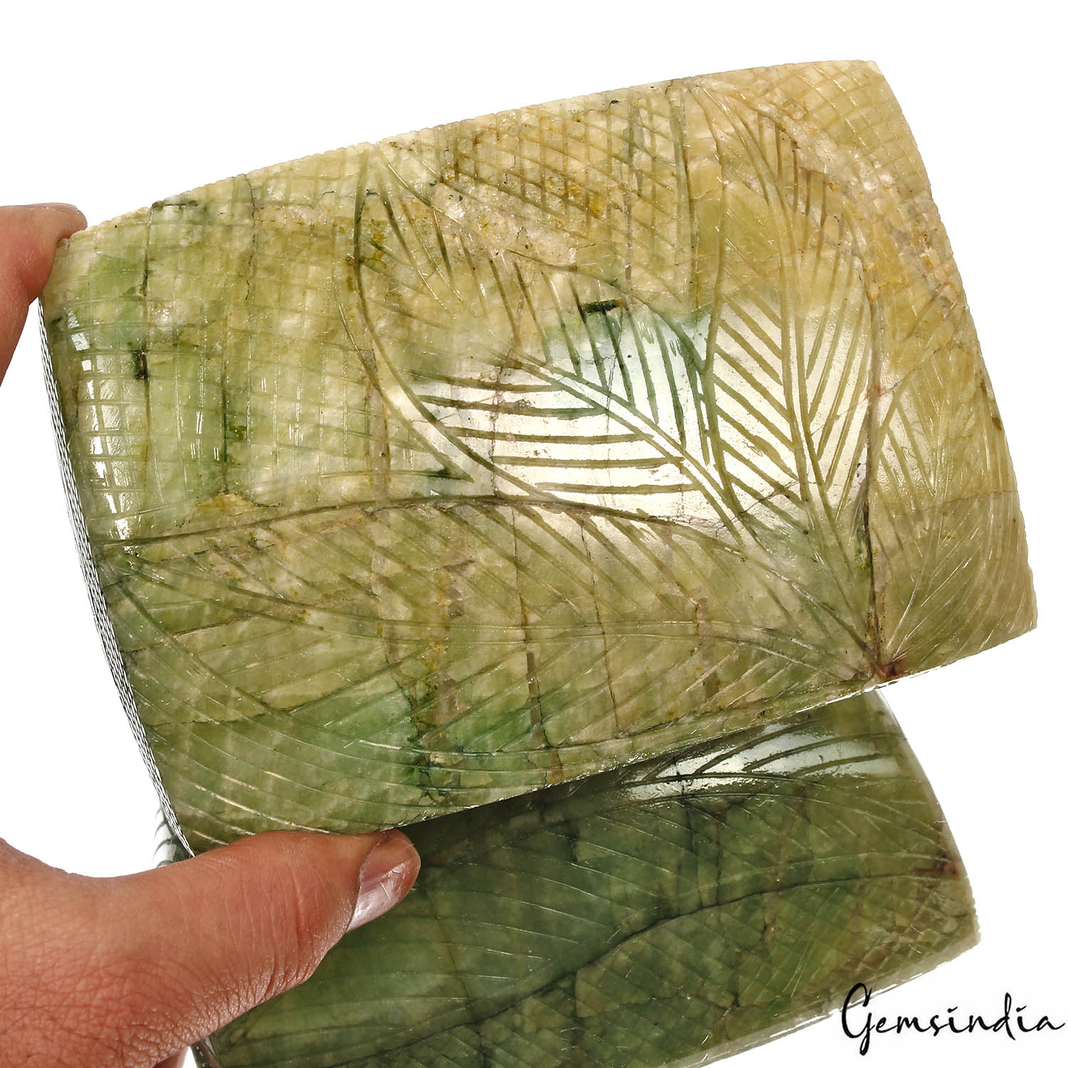 11000 Cts Natural Brazilian Emerald Cushion Carving Masterpiece Museum Size Gem