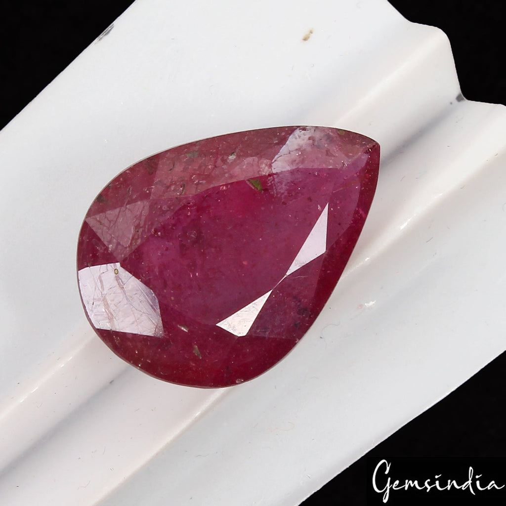 Certified 15.60 Ct Natural Red Ruby Pear Cut Faceted Loose Gems From Mozambique