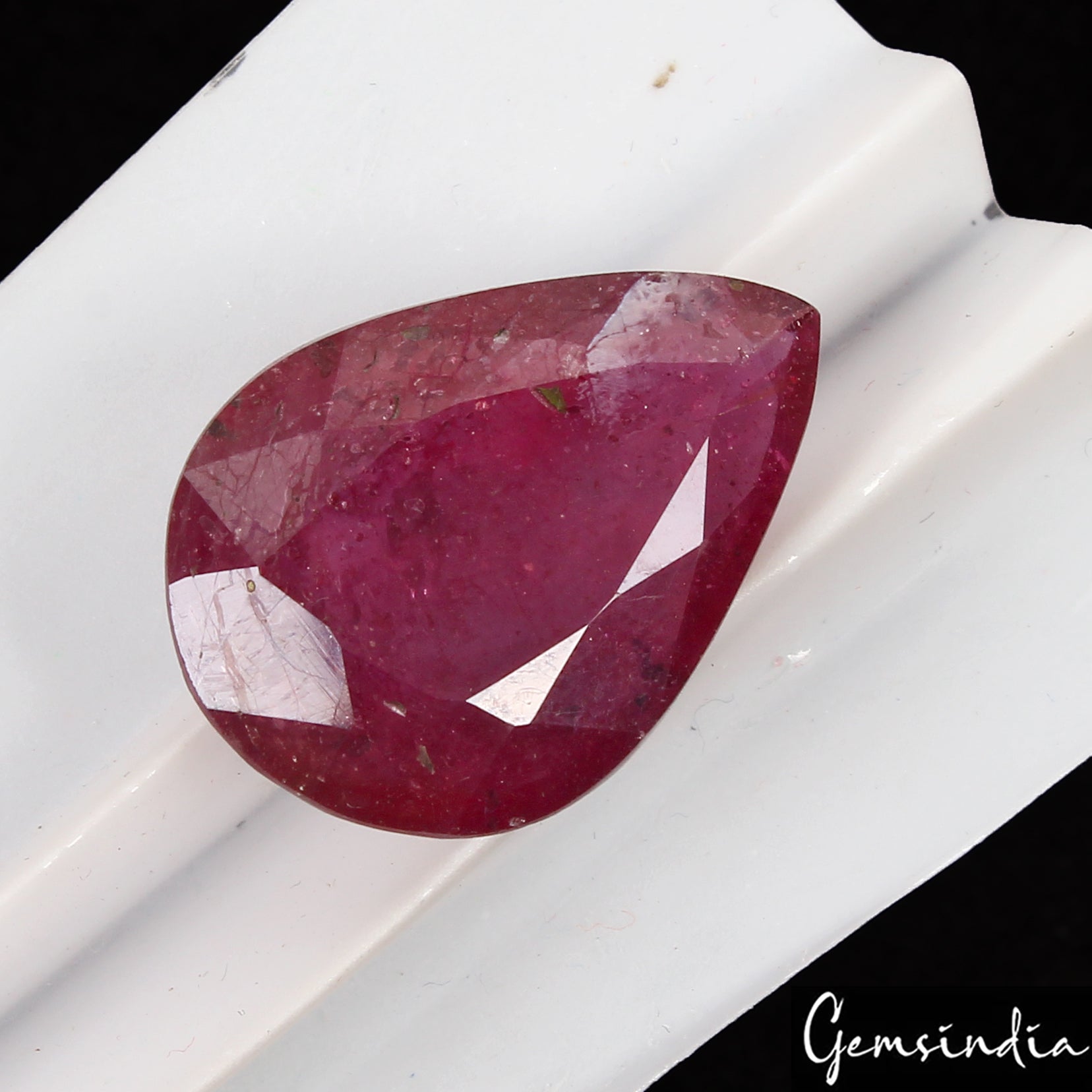 Certified 15.60 Ct Natural Red Ruby Pear Cut Faceted Loose Gems From Mozambique
