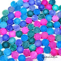 100 Pcs Natural Round Titanium Agate Druzy Multicolor Handmade Wholesale Lot