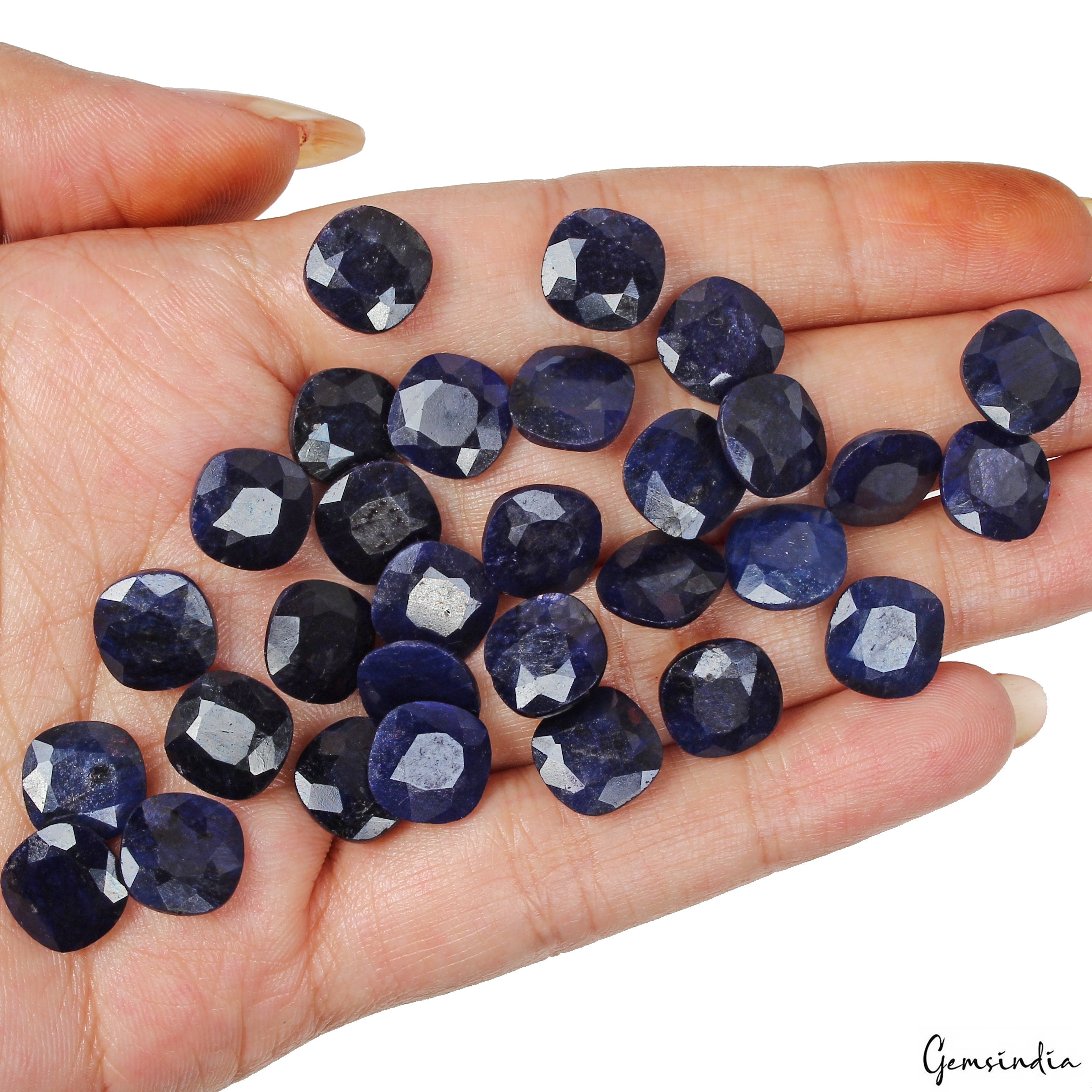 143.50Ct/30Pcs Natural Blue Sapphire Cushion Cut Calibrated 10mm Gem For Jewelry