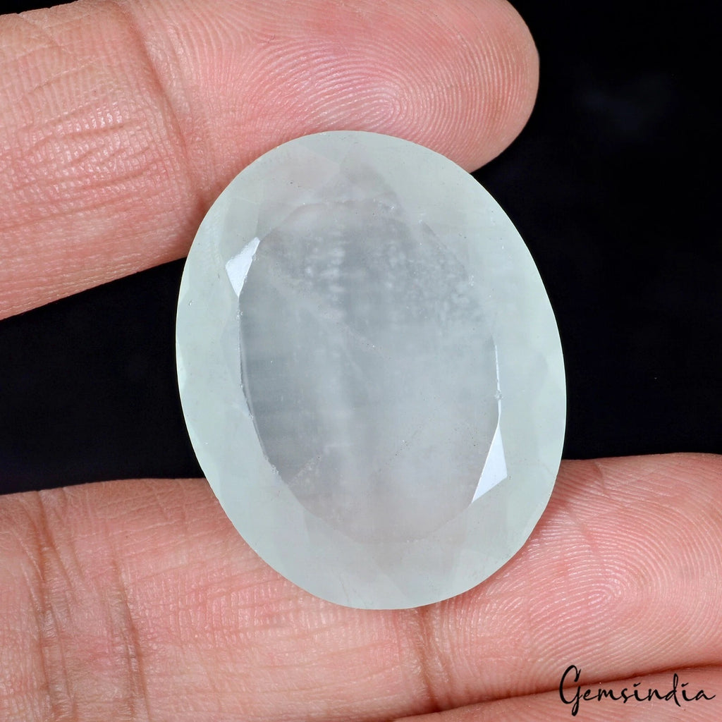 Aquamarine Loose Gemstone, Untreated, Blue — 31x25x10 mm, 52.00 Ct, Brazil