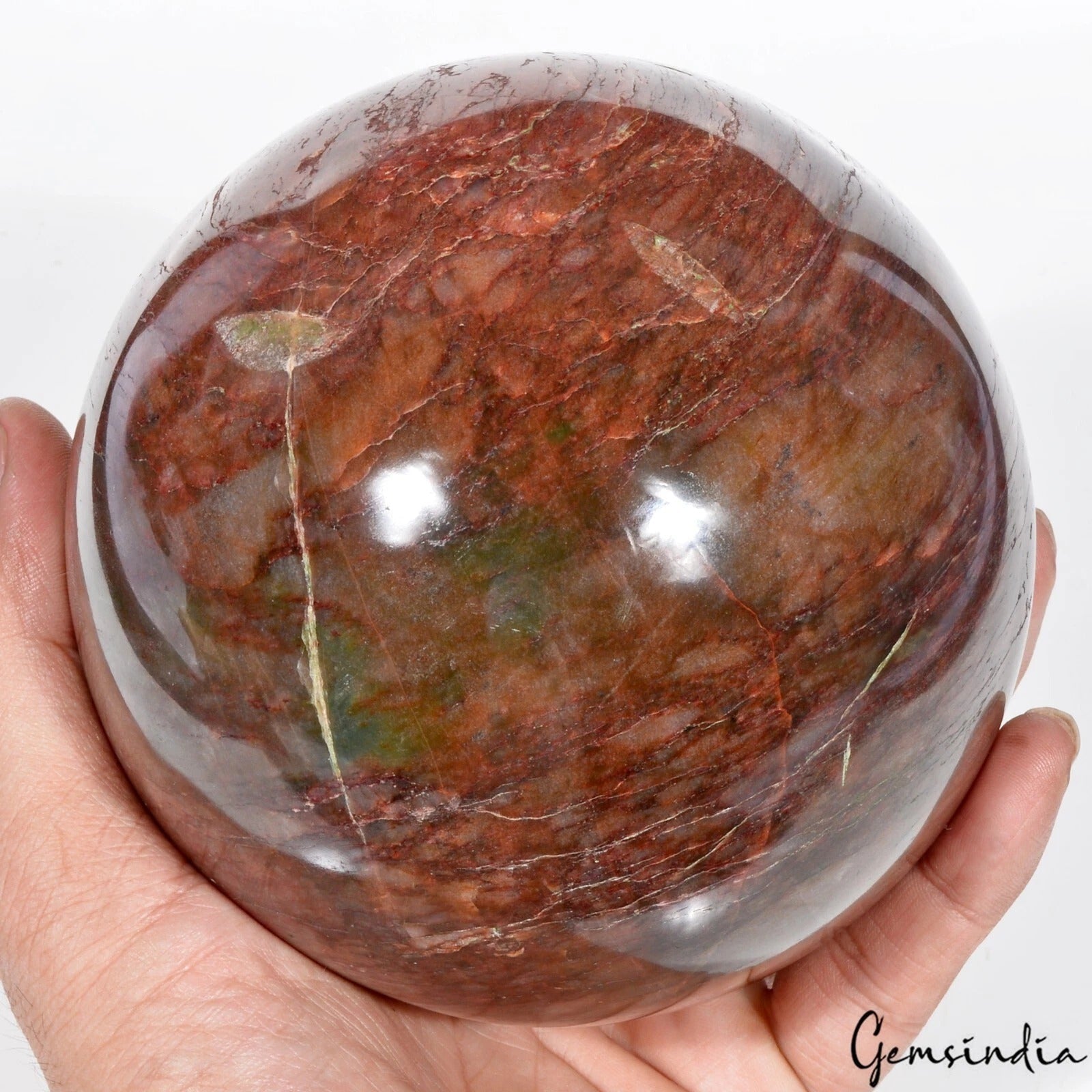 2.48 Kg Natural Brown Jasper Crystal Healing Chakra Spirit Huge Gem Sphere 4.7"