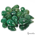 560 Cts/15 Pcs Natural Green Emerald Pear Cut Drilled Loose Briolette Loose Gems