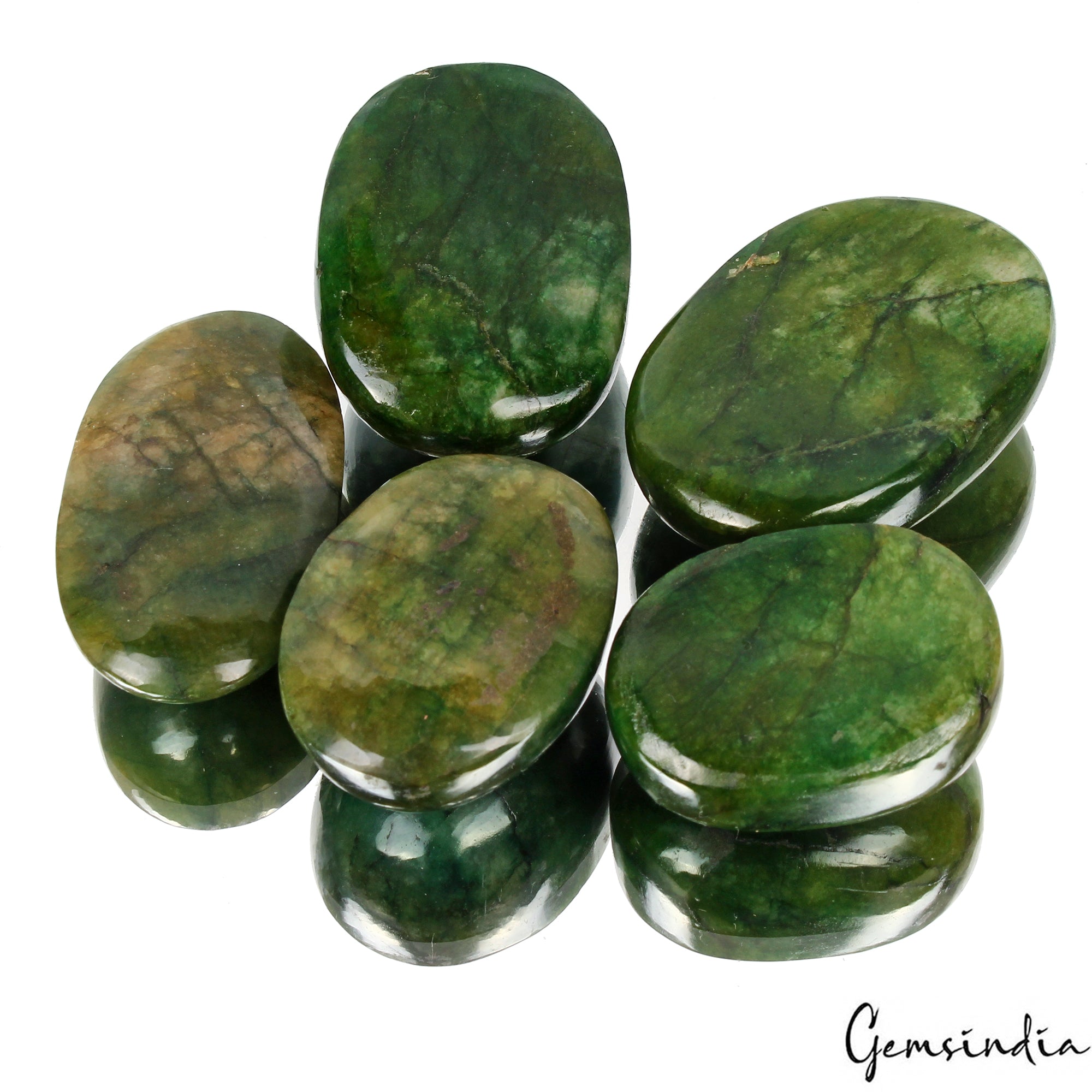 1320Ct/5 Pcs Natural Brazilian Bottle Green Emerald Mix Cab Loose Wholesale Gems