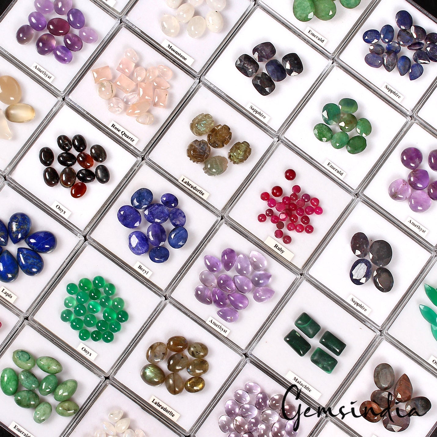 36 Lot Estate Genuine Multi Gems Loose Multi Color Gemstones Collection w/ Boxes