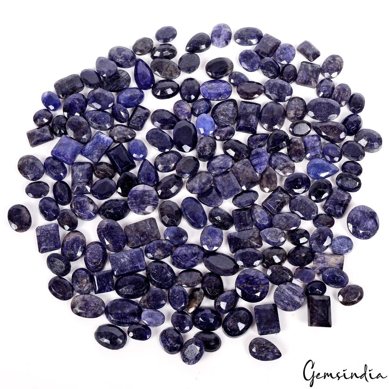 1000 Ct Natural Dark Blue Beryl Loose Mix Cut 11-18mm Loose Gemstones Lot 165Pcs